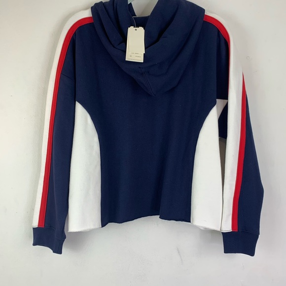 Levi’s Women’s Cropped Hoodie Red White Blue NWT - Picture 2 of 7